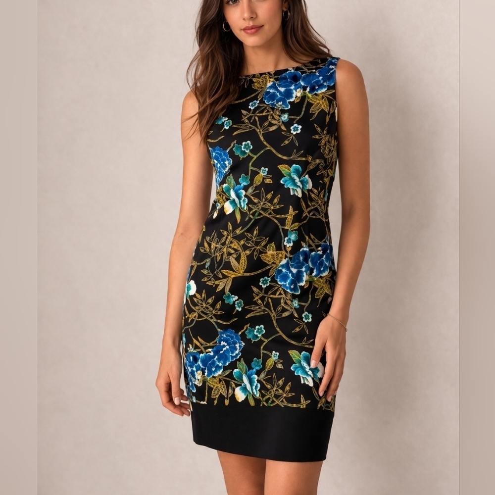 AB STUDIO Floral MOD Shift Tank Dress